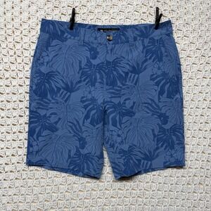 Travis Mathew Golf Shorts Mens Size 32 Blue leaves Stretch Performance Pockets